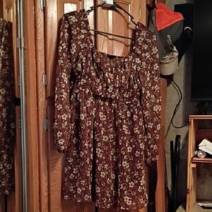 Blu Pepper Brown Floral Dress